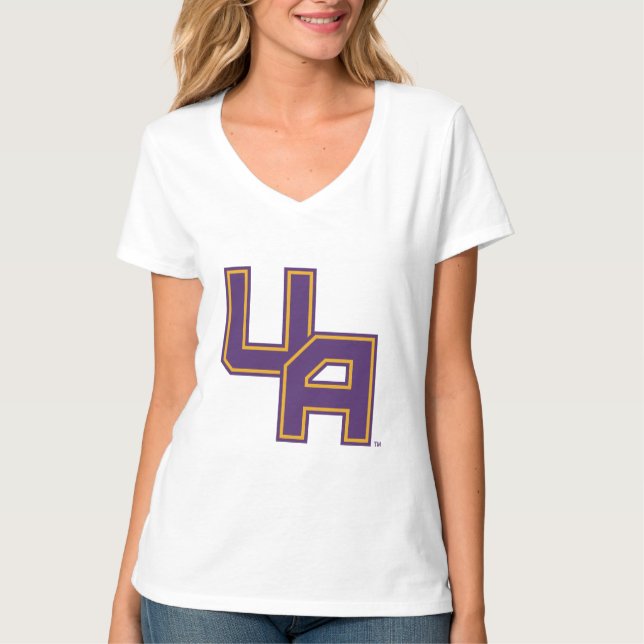 Camiseta Logotipo de Iniciais da Universidade de Albany (Frente)