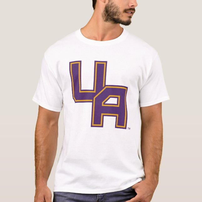 Camiseta Logotipo de Iniciais da Universidade de Albany (Frente)