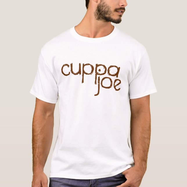Camiseta logotipo de Joe do cuppa no marrom - (Frente)