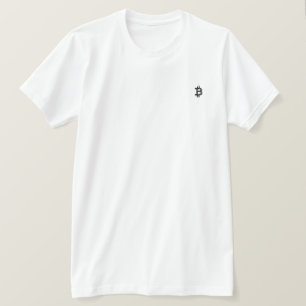 Camiseta Logotipo de Linha de Arte Bitcoin (Preto ₿)
