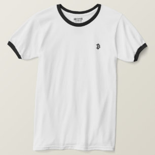 Camiseta Logotipo de Linha de Arte Bitcoin (Preto ₿)