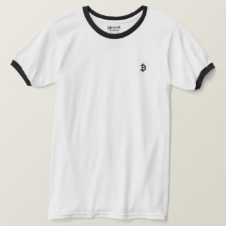 Camiseta Logotipo de Linha de Arte Bitcoin (Preto ₿)