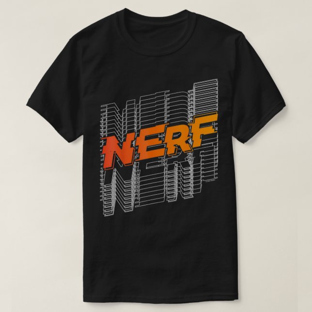Camiseta Logotipo de linha empilhada Nerf (Frente do Design)