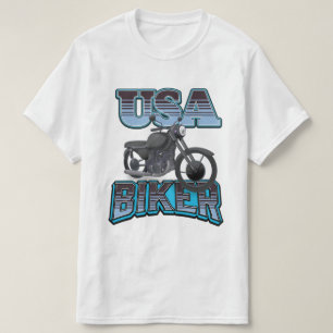 Camiseta logotipo de motociclista dos EUA