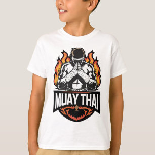 Camiseta Logotipo de Muay Thai - Lutador de Boxe Tailandês