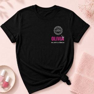 Camiseta Logotipo de Negócios de Nome de Funcionário de Lin