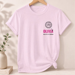 Camiseta Logotipo de Negócios de Nome de Funcionário de Lin