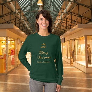 Camiseta logotipo de negócios verde de Natal nome