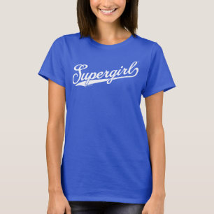 Camiseta Logotipo de nome completo da Supergirl Baseball