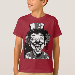 Camiseta Logotipo de Palhaço Risonho Fofo para Crianças