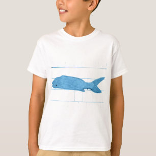 Camiseta logótipo de peixe azul
