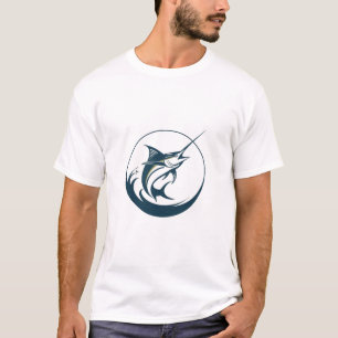 Camiseta Logotipo de Pesca Marlin Vintage - Peixe de Água S