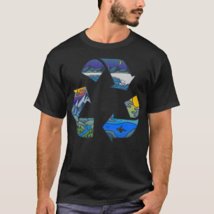 Camiseta Logotipo de Reciclagem Ilustração da Natureza Mang