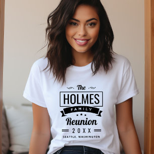 Camiseta Logotipo de Reunião da Família Retroativa