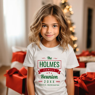 Camiseta Logotipo de Reunião de Família Retro Moderno