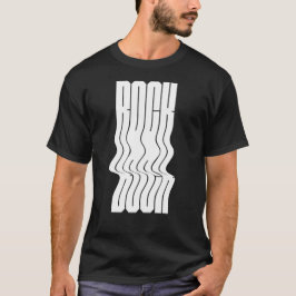 Camiseta Logotipo de rocha ousado e ondulado