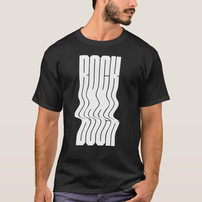 Camiseta Logotipo de rocha ousado e ondulado (Frente)
