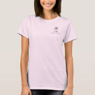 Camiseta Logotipo de Rosto Corado em Letra de Cursiva para
