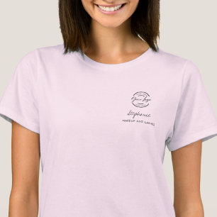 Camiseta Logotipo de Rosto Corado em Letra de Cursiva para