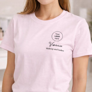 Camiseta Logotipo de Rosto Corado em Letra de Cursiva para