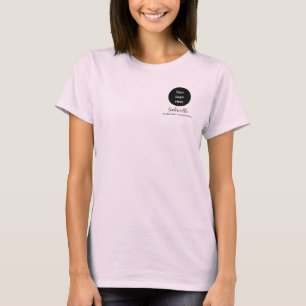 Camiseta Logotipo de Rosto Corado em Script Rosa para Equip
