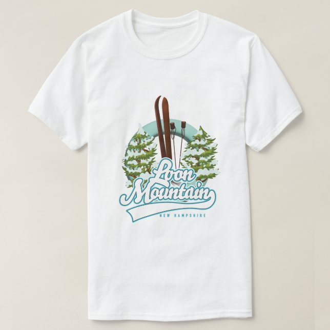 Camiseta Logotipo de ski Loon Mountain New Hampshire (Frente do Design)