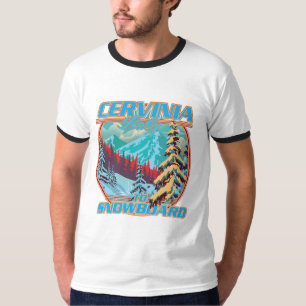 Camiseta Logotipo de Snowboard Cervinia italy