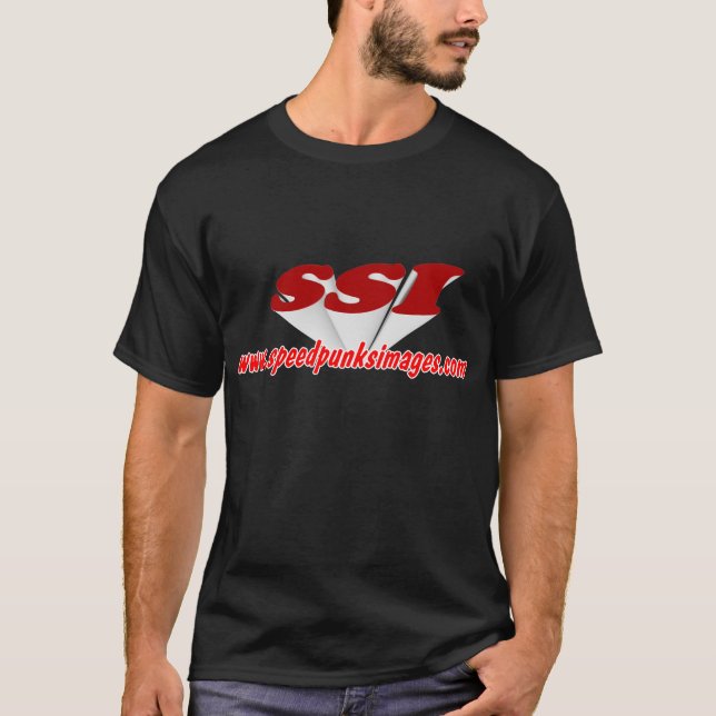Camiseta LOGOTIPO de SSI Camisa-preto - personalizado (Frente)