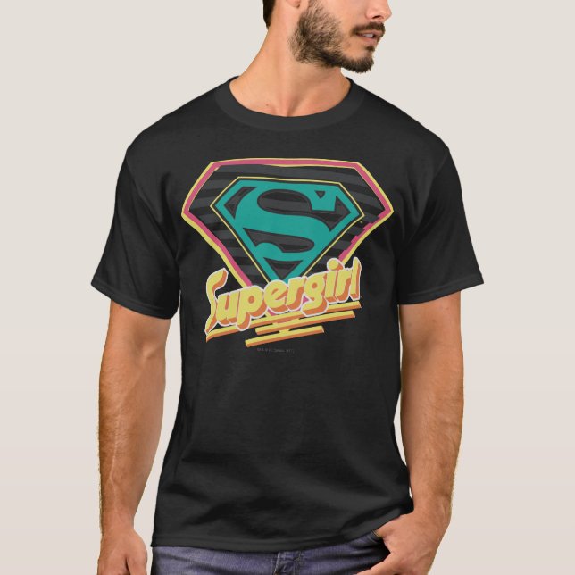 Camiseta Logotipo de Supergirl Striped (Frente)