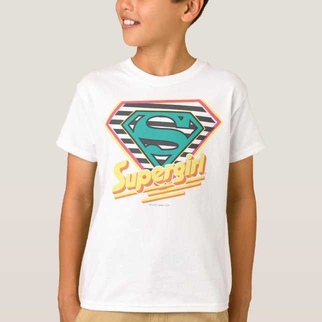 Camiseta Logotipo de Supergirl Striped (Frente)