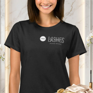 Camiseta Logotipo de Tecnologia de Cílios Minimalista Preto