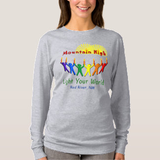Camiseta Logotipo de Tee de Longa Folga do Campo de Montanh
