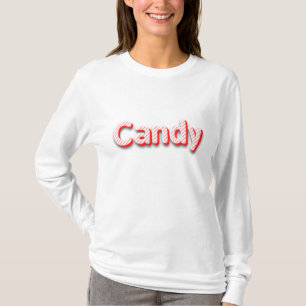 Camiseta Logotipo de Texto de Doce com Listras Vermelhas e