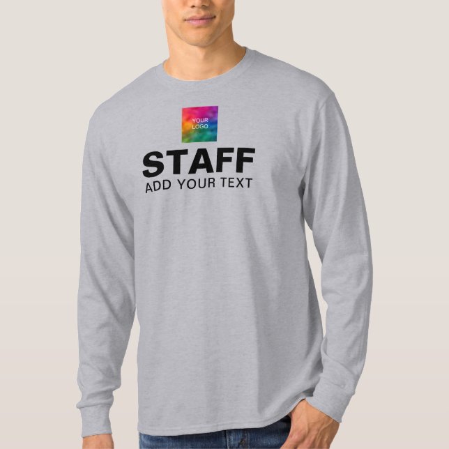 Camiseta Logotipo de texto Funcionarios Equipe da tripulaçã (Frente)