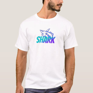 Camiseta Logotipo de Tubarão com Gradiente Feroz   Oceano O