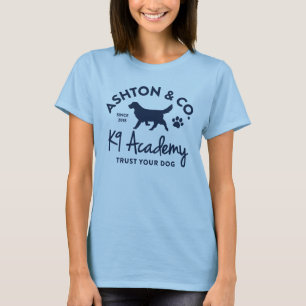 Camiseta Logotipo de uma cor da Ashton & Co. K9 Academy Fem