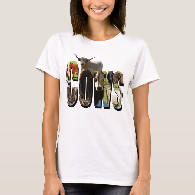 Camiseta Logotipo De Vaca Com Vacas, (Frente)