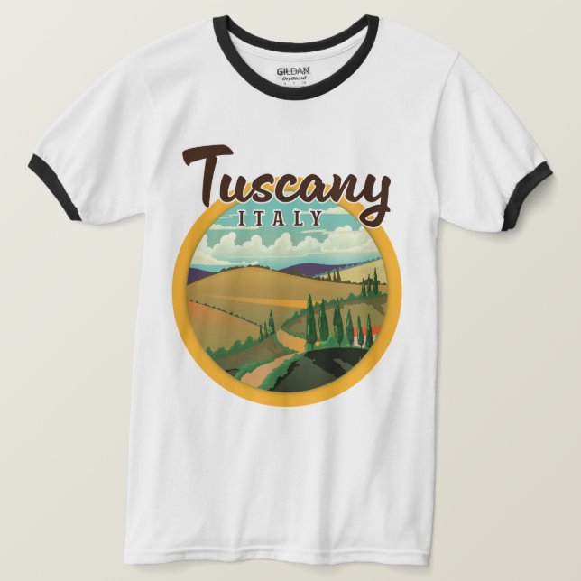 Camiseta logotipo de viagem da Toscana (Frente do Design)