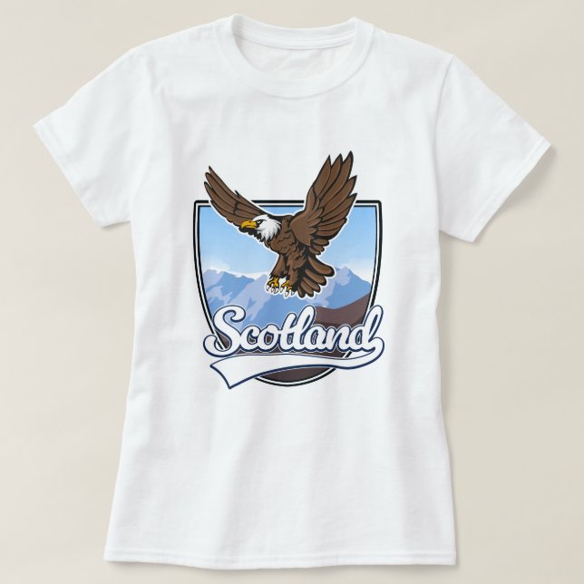 Camiseta logotipo de viagem Escócia (Frente do Design)