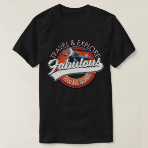 Camiseta Logotipo de viagem explorar Ilhas Falkland fabulos