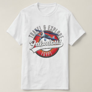 Camiseta Logotipo de viagem explorar o fabuloso Egito.