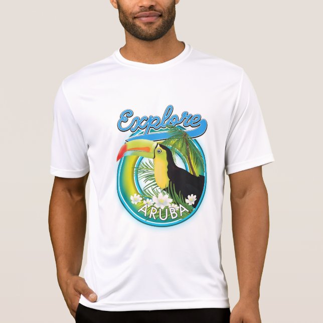 Camiseta Logotipo de viagem Explore Aruba (Frente)