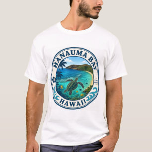Camiseta Logotipo de Viagem Retro da Baía de Hanauma no Hav