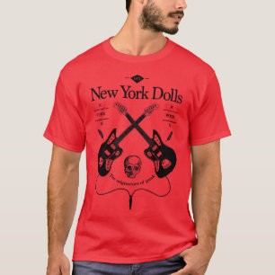 Camiseta Logotipo de Vintage em Violão Doloroso de Nova Yor