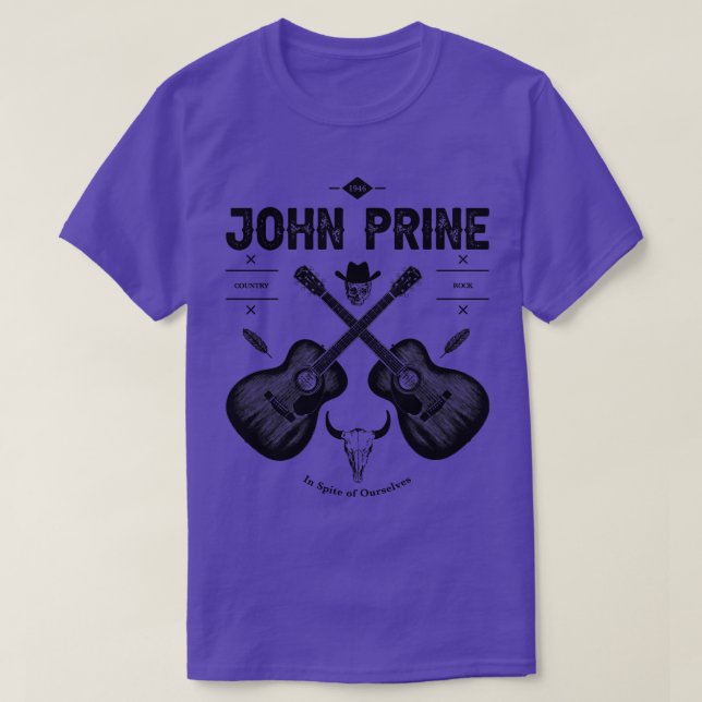 Camiseta Logotipo de Violão Acústico de John Prine (Frente do Design)