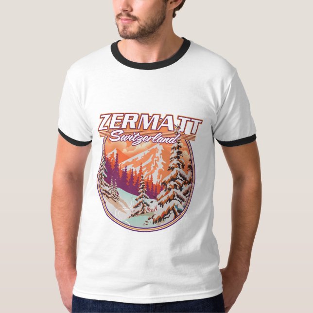 Camiseta logotipo de Zermatt suíça (Frente)