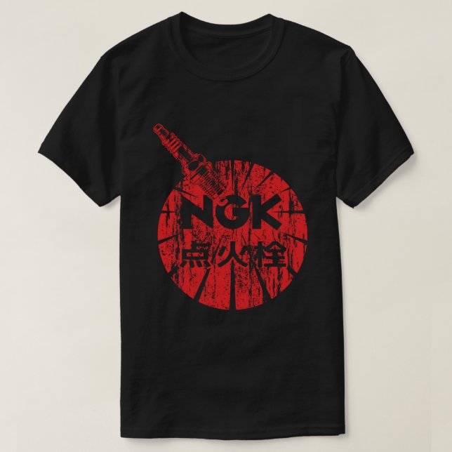 Camiseta Logotipo desviado retrô NGK T clássico (Frente do Design)