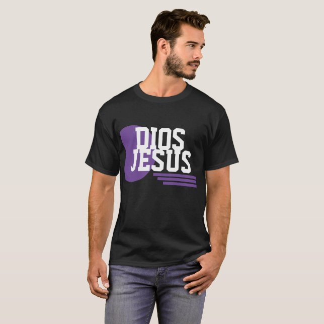 Camiseta Logotipo Dios Fé Roxa Jesus Gíria Cristã (Frente Completa)