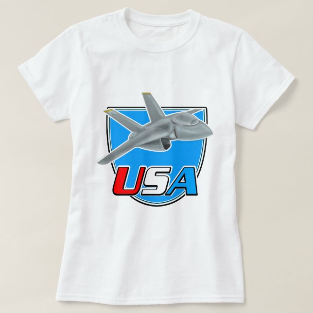 Camiseta logotipo do avião a jato dos EUA (Frente do Design)