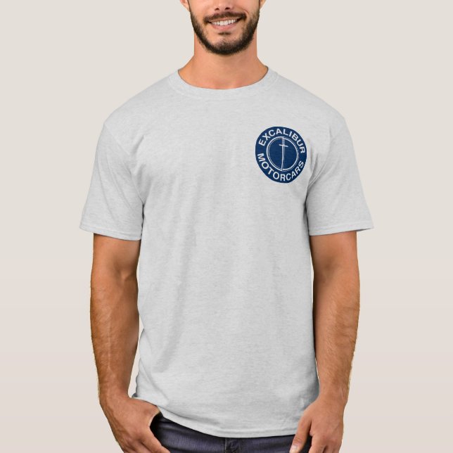 Camiseta Logotipo do azul dos automóvel de Excalibur (Frente)